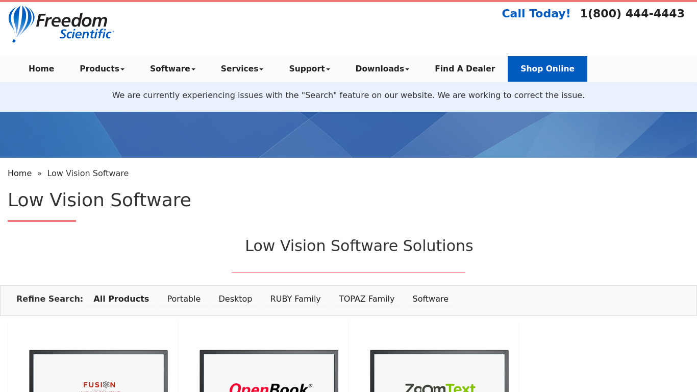 Zoomtext Landing page