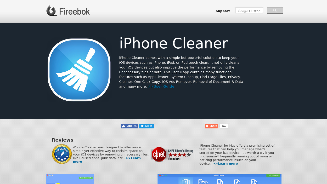 CleanMyPhone Landing page