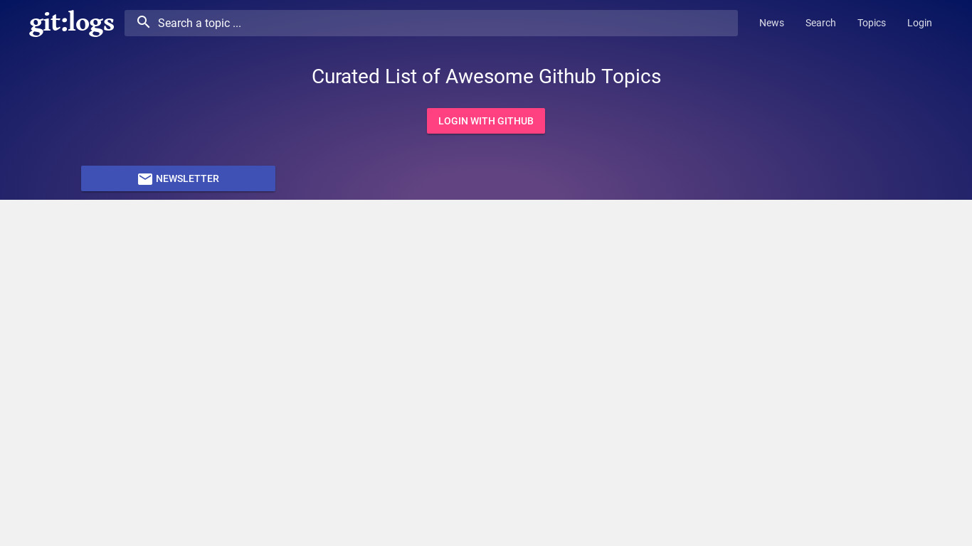 Awesome GitHub Topics Landing page