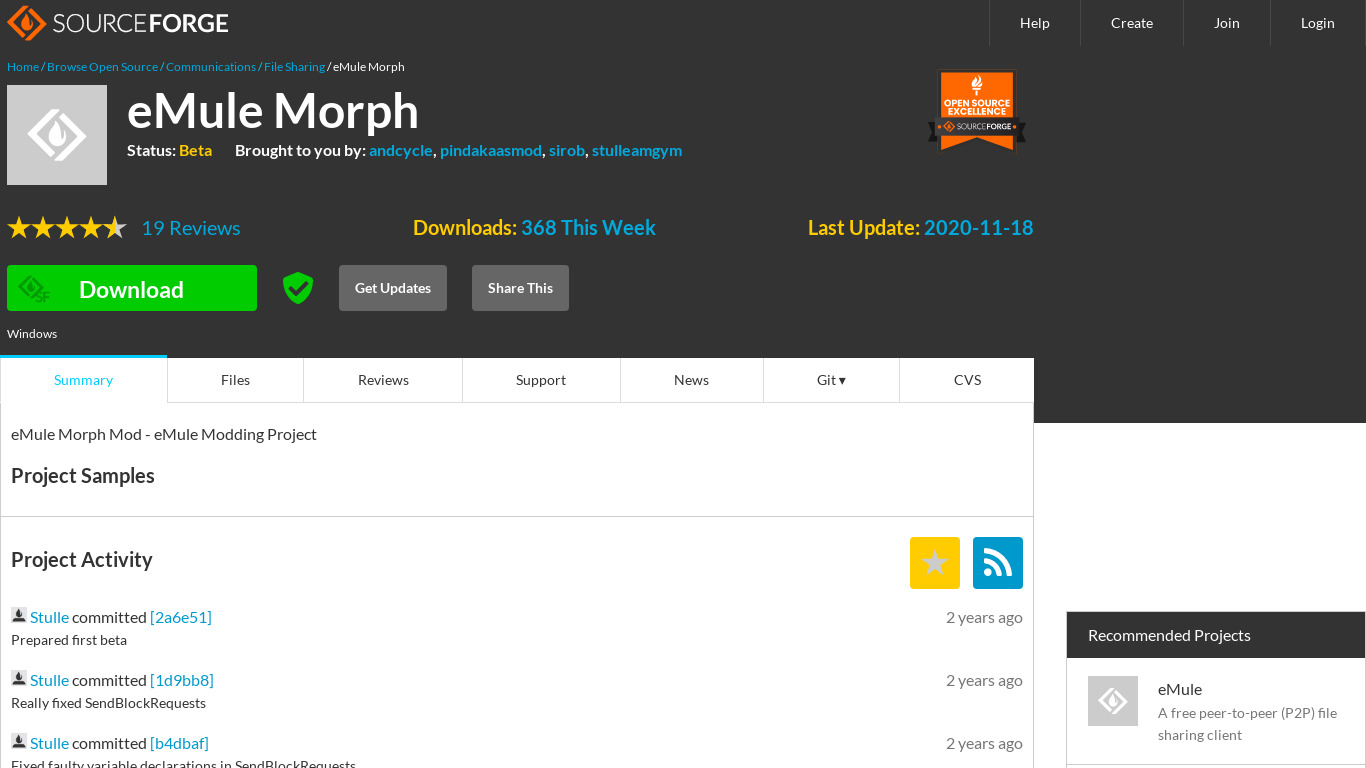 eMule MorphXT Landing page
