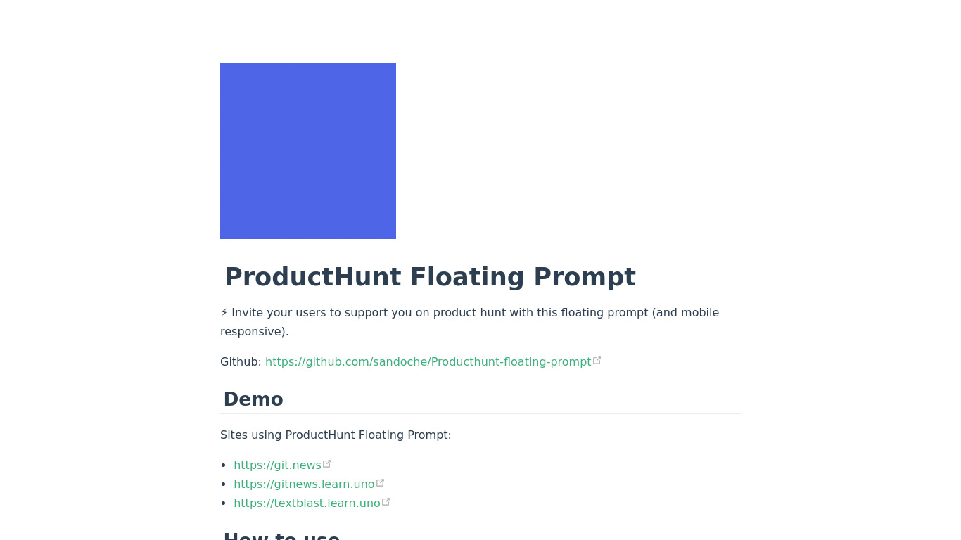 Floating Prompt Landing page
