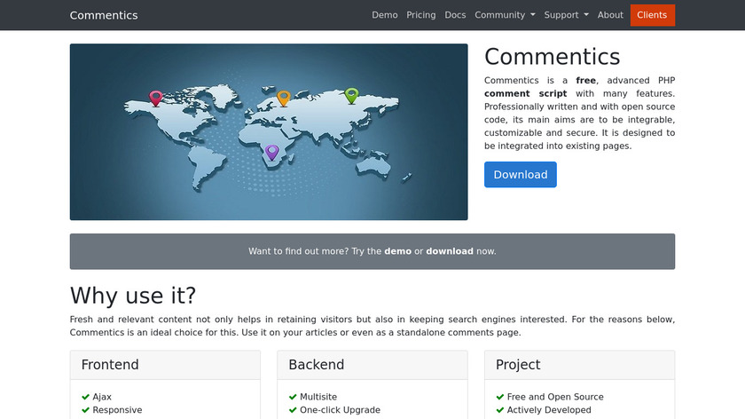 Commentics Landing Page