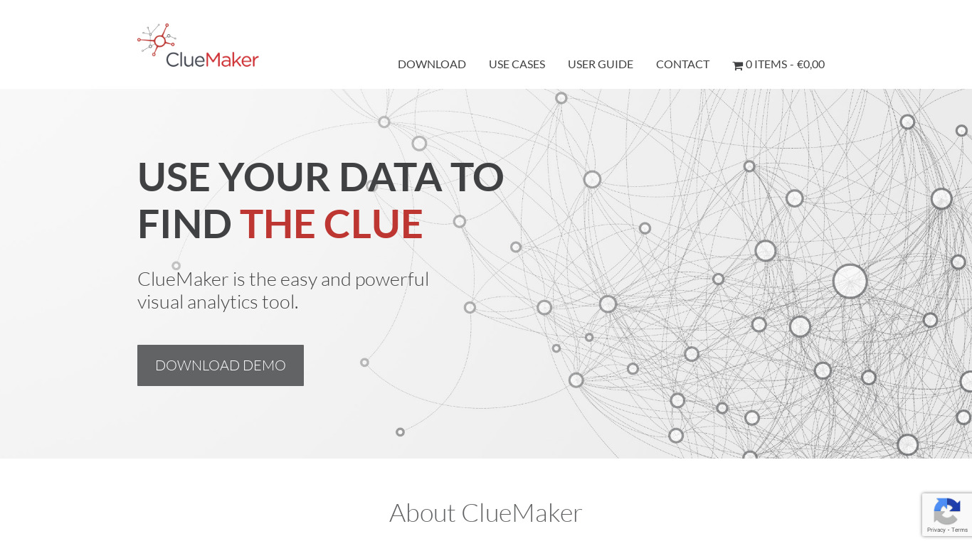 ClueMaker Landing page