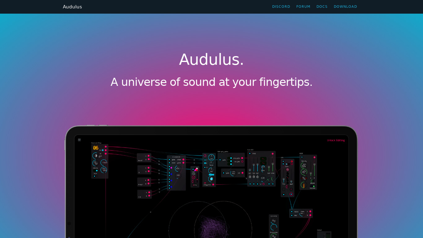 Audulus Landing page