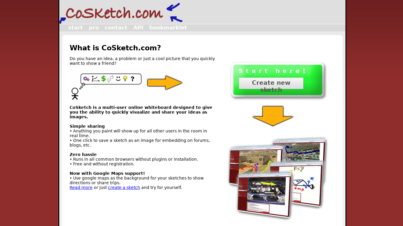 CoSketch Landing page