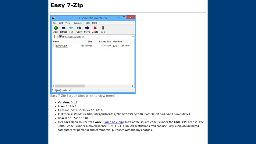 Easy 7-Zip Landing Page