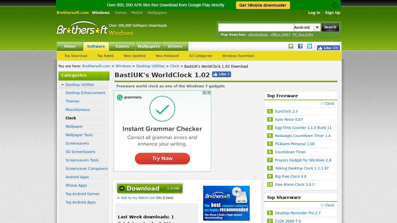 BastiUKs WorldClock Landing page