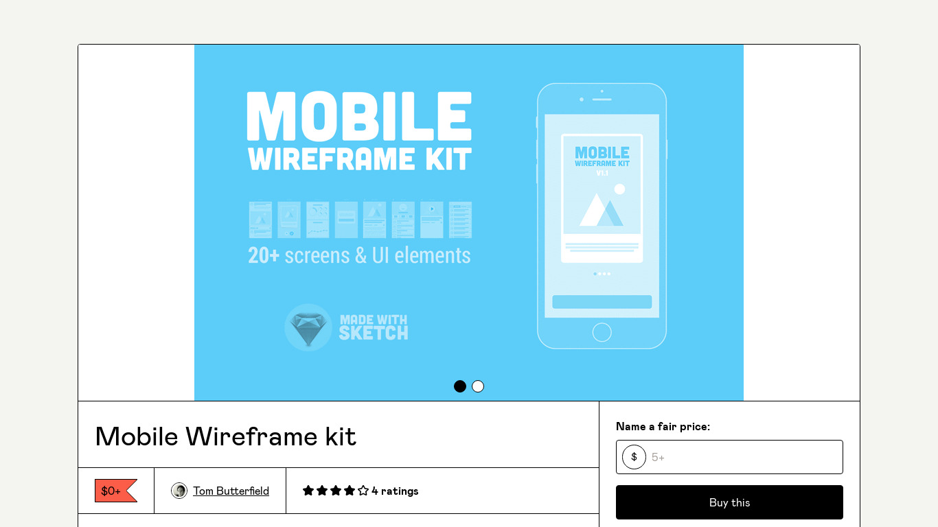 Mobile Wireframe Kit Landing page