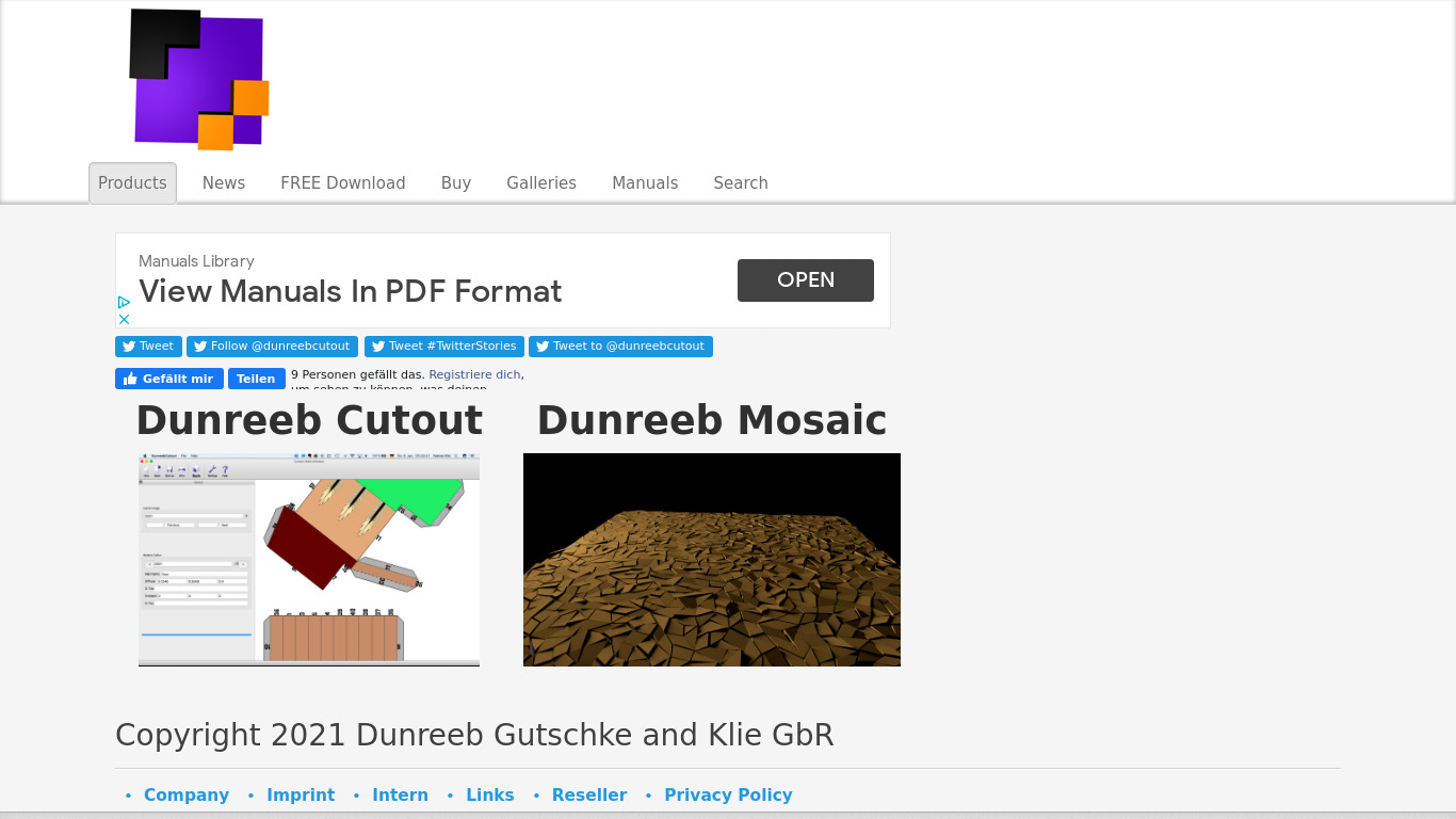 Dunreeb Cutout Landing page