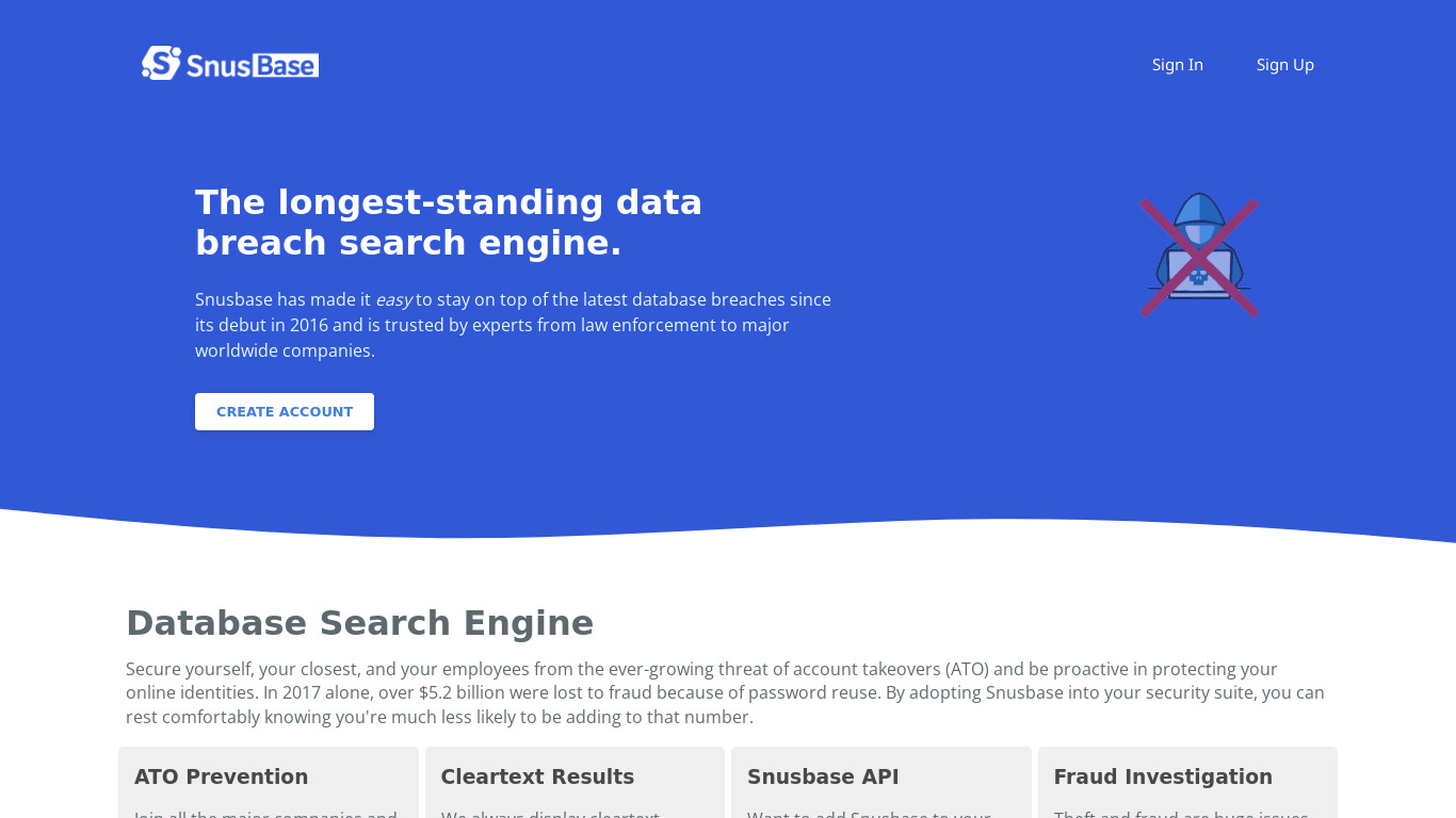 Databases.today Landing page