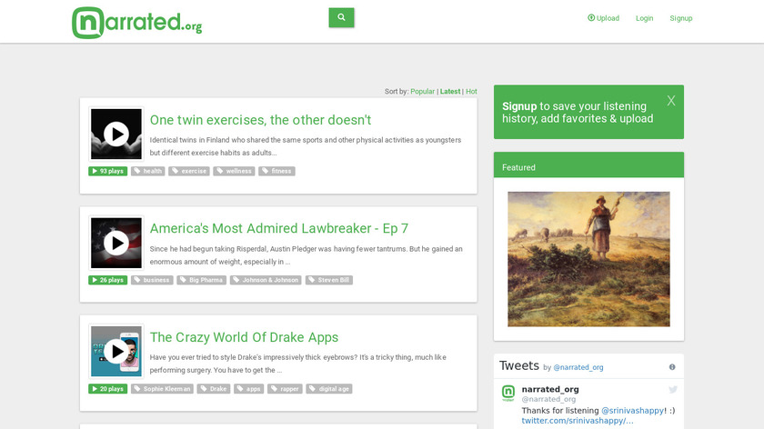 narrated.org.org Landing Page