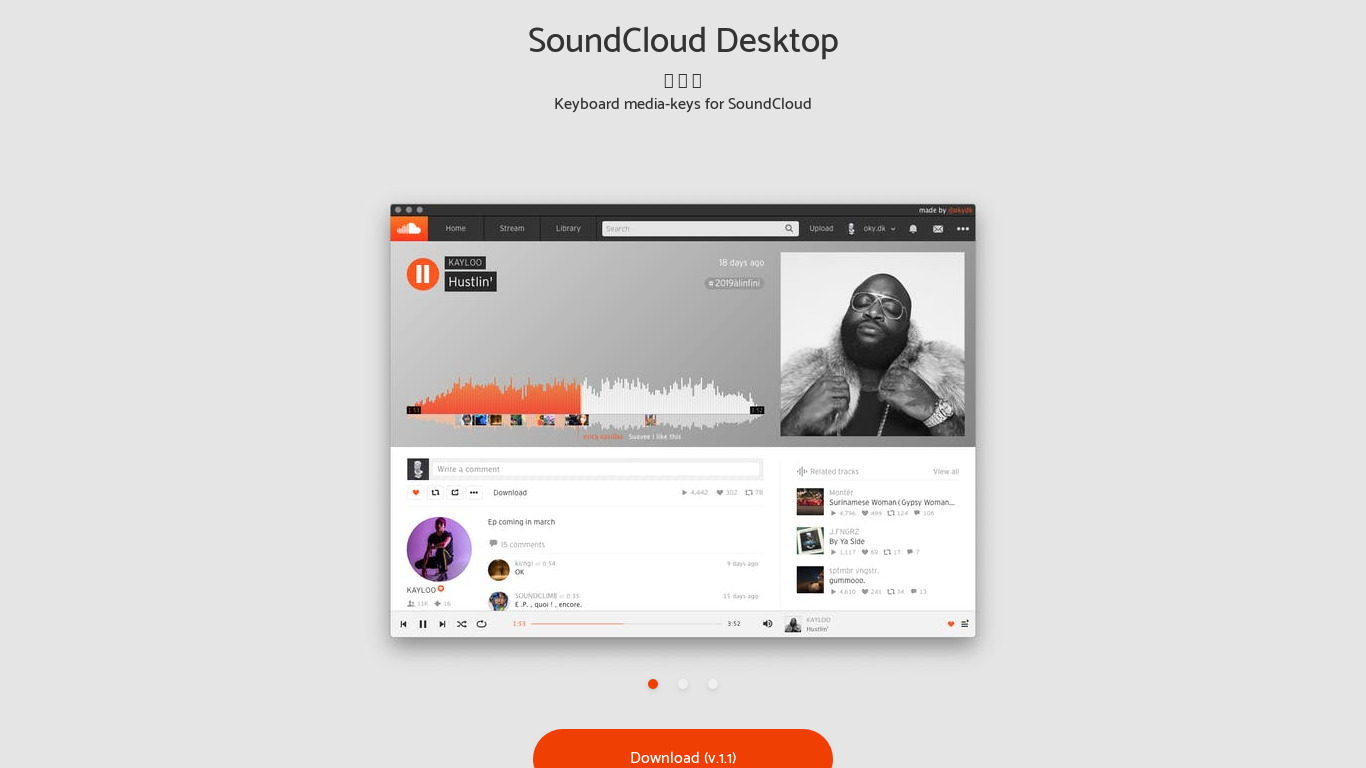 SoundCloud Desktop Landing page