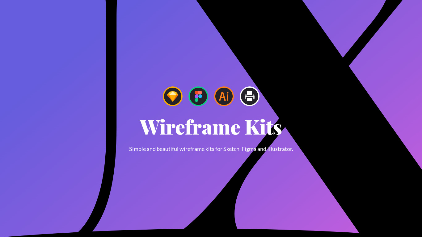 UX Wireframe Kits Landing page