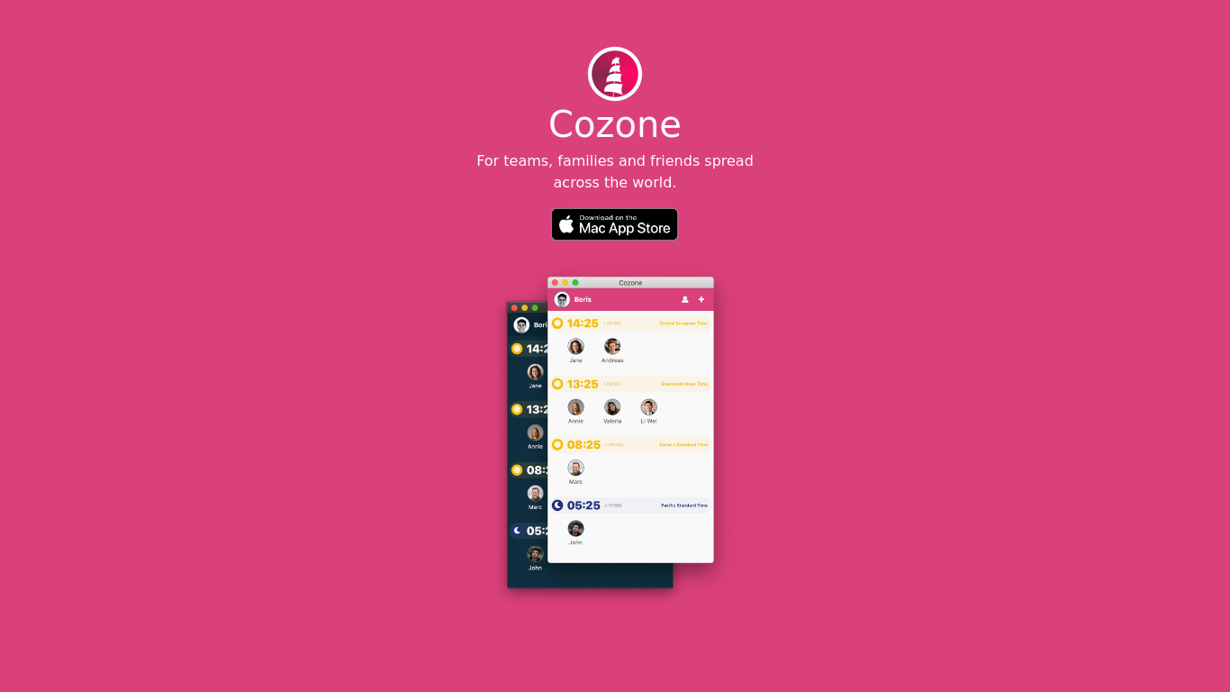 Cozone Landing page