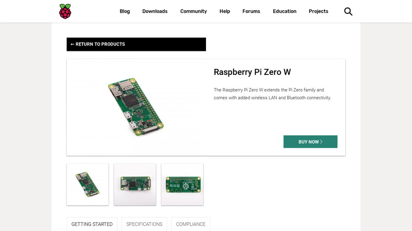 Raspberry Pi Zero Wireless Landing Page