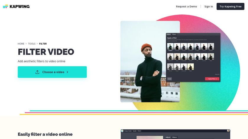 Video Filters by Kapwing Landing Page