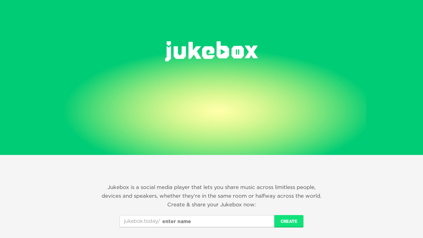Jukebox Landing page