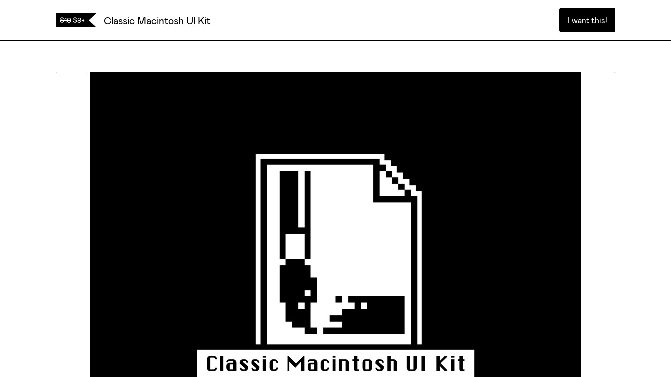 Classic Macintosh UI Kit Landing page