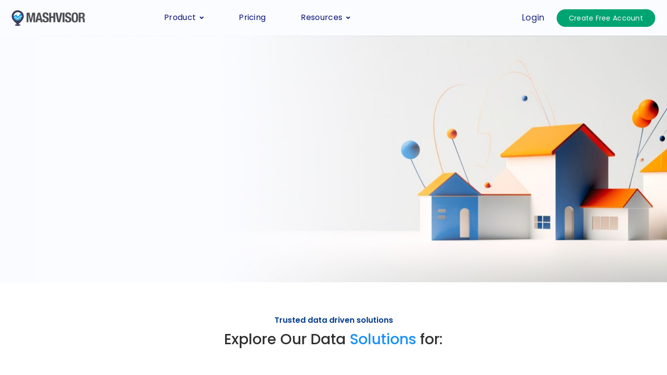 Mashvisor Landing page