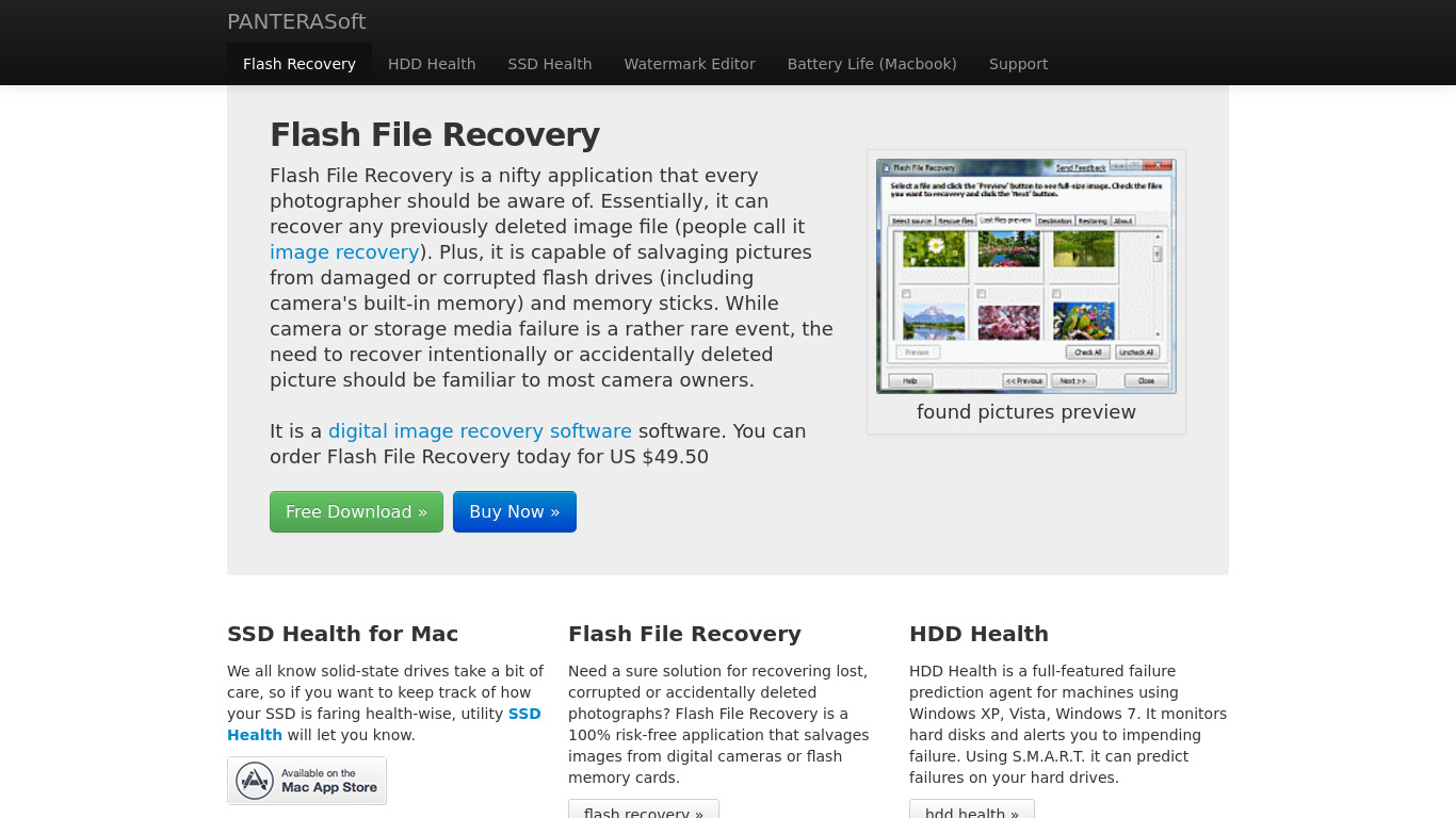 HDD Health Landing page