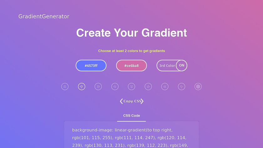 GradientGenerator Landing Page