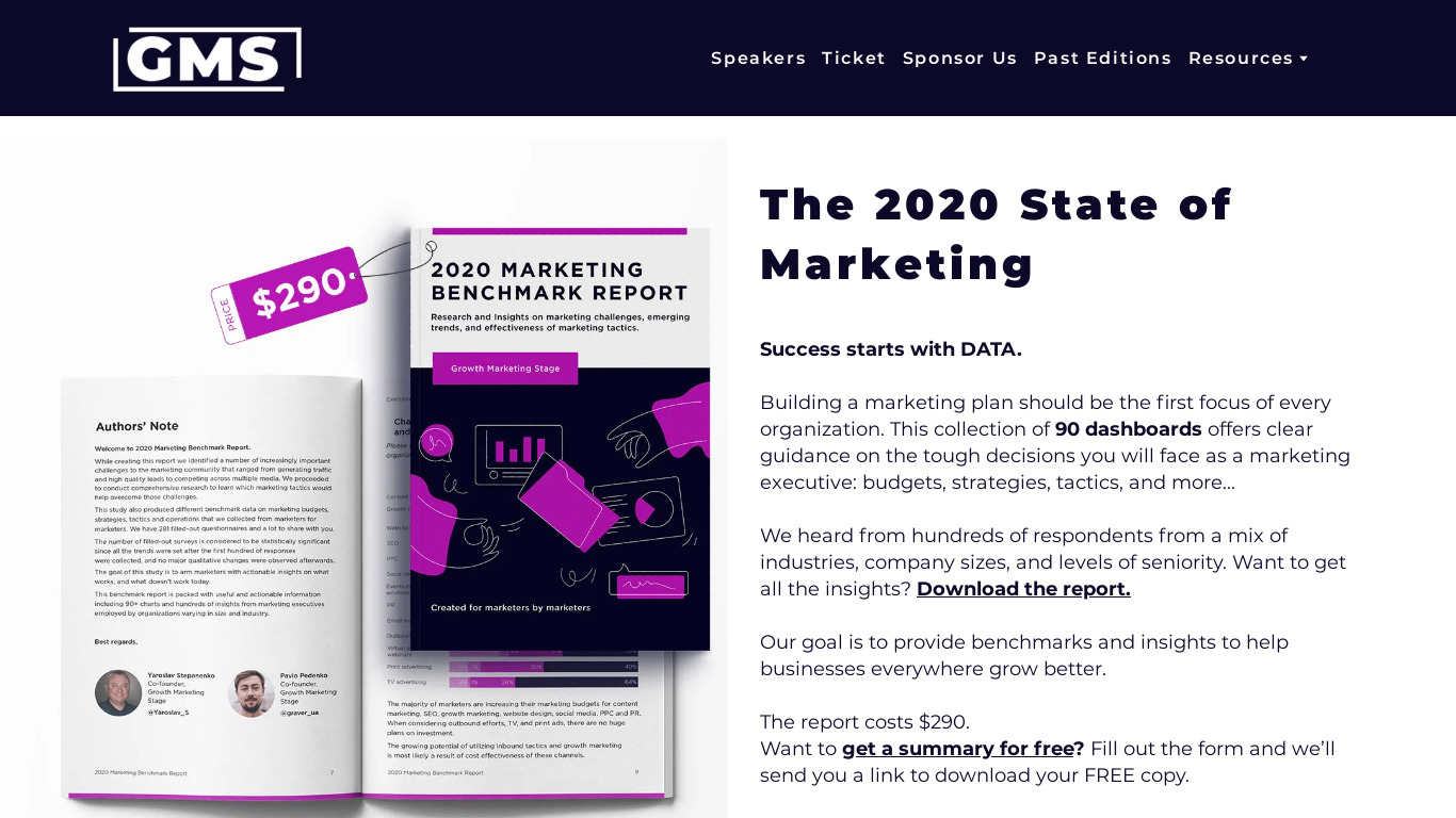 The 2019 State of Marketing Landing page