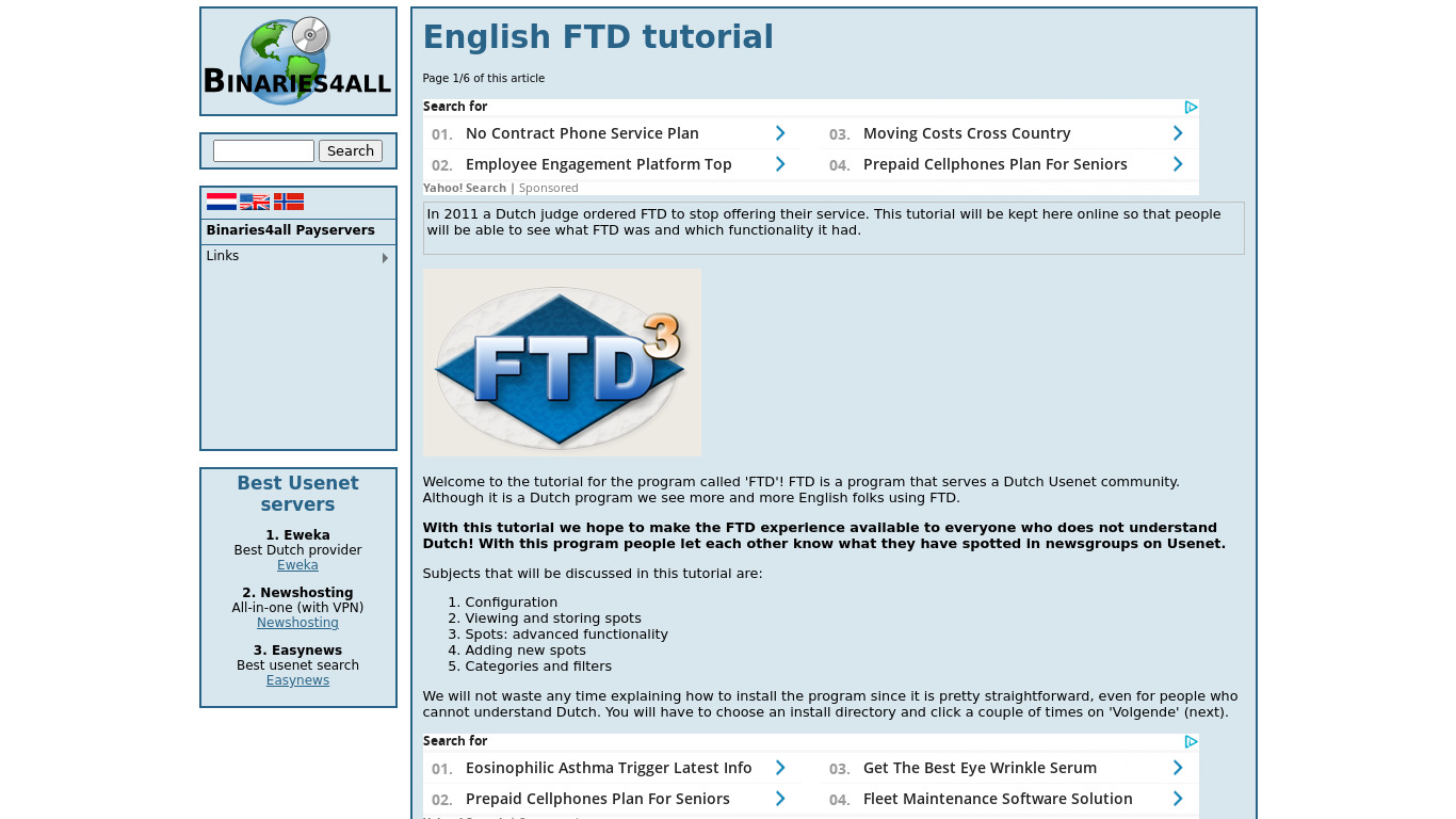 FTD Landing page
