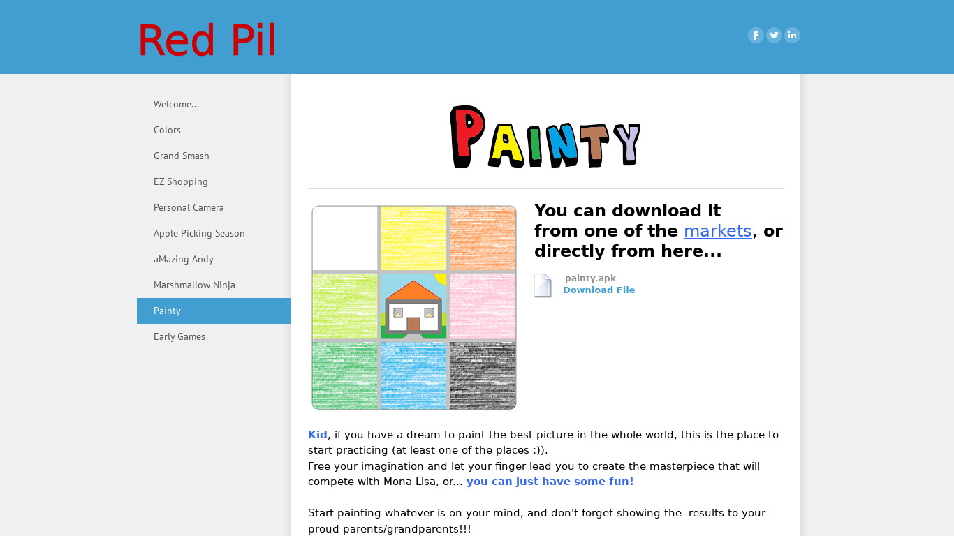 Painty Landing page