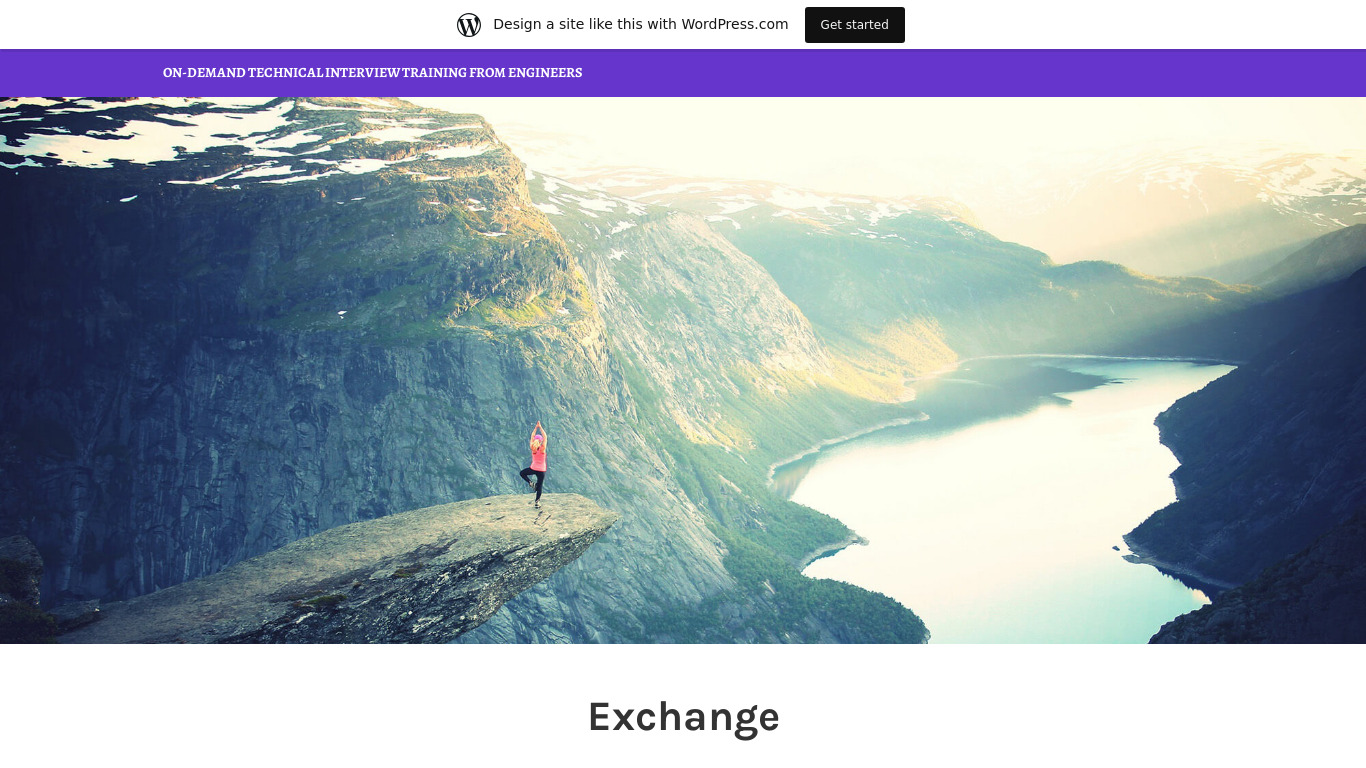 Exchange Landing page