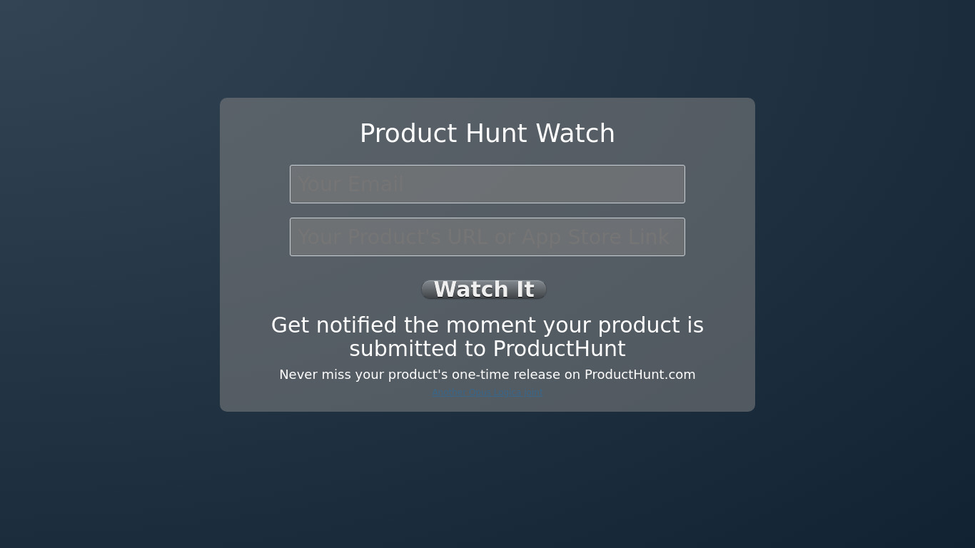 Product Hunt Watch Landing page