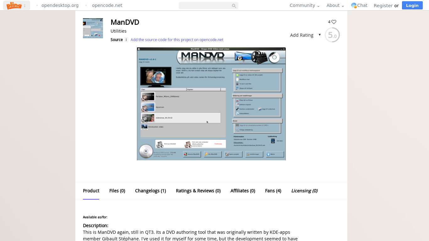 ManDVD Landing page