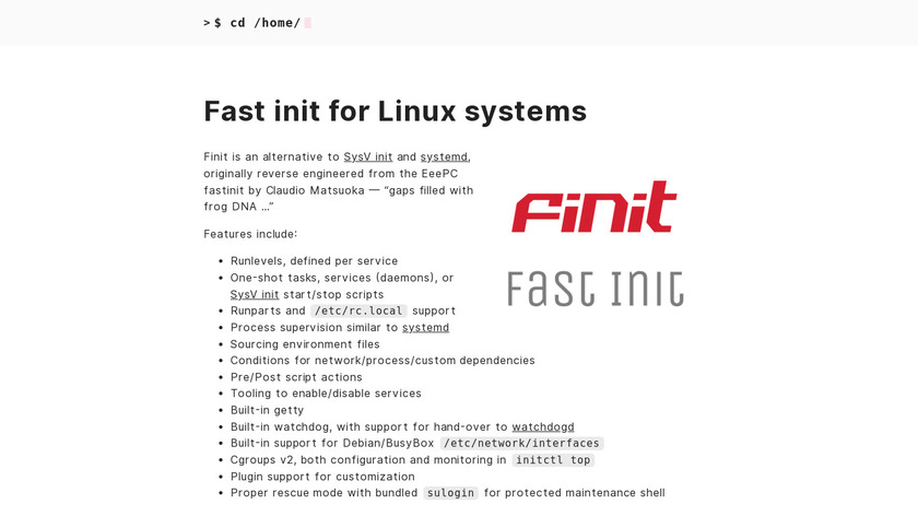 finit Landing Page