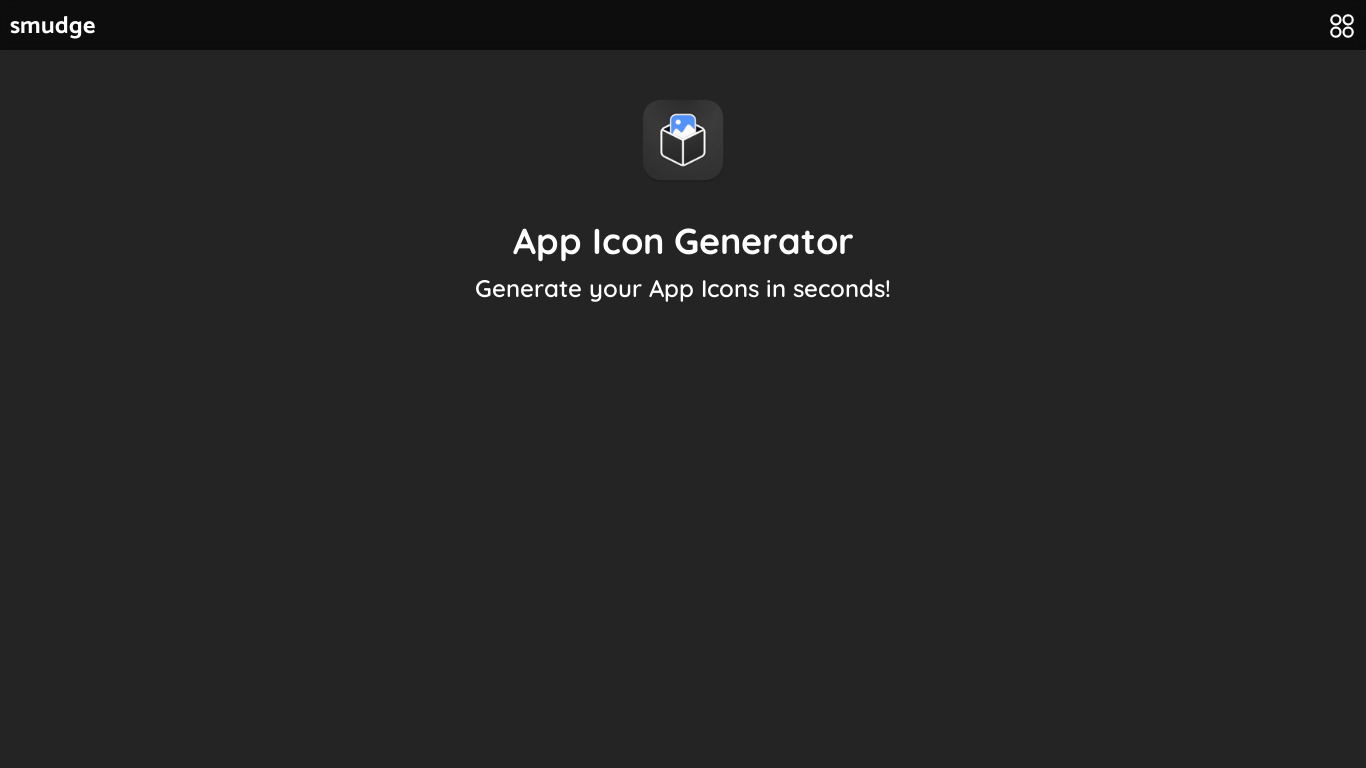 Smudge App Icon Generator Landing page