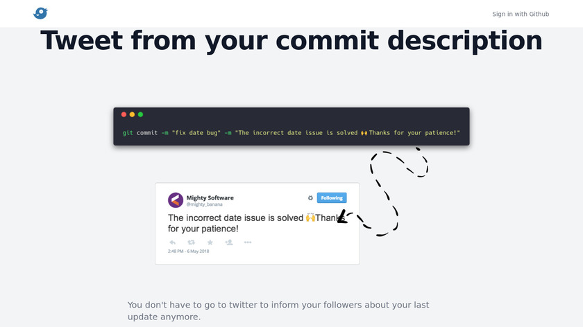 Gitweet Landing Page