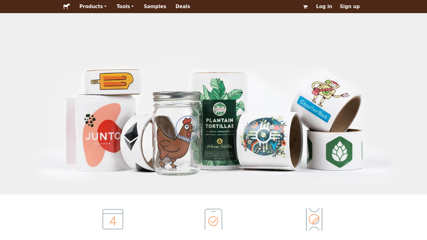 Clear labels by Sticker Mule Landing page