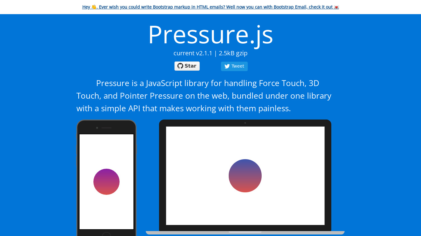 Pressure.js Landing page