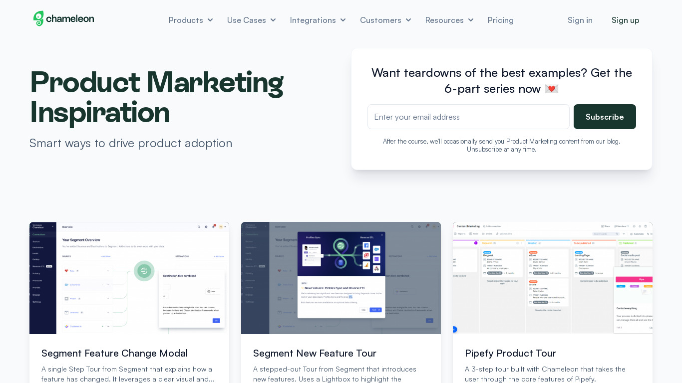 Product Marketing Gallery Landing page
