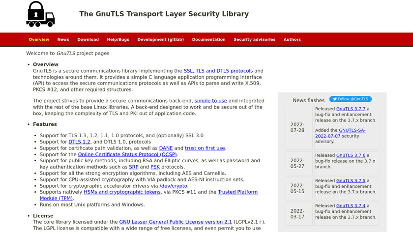 GnuTLS Landing Page