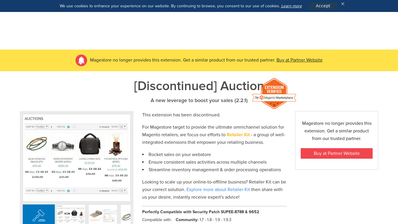 Magestore Magento Auction Landing page