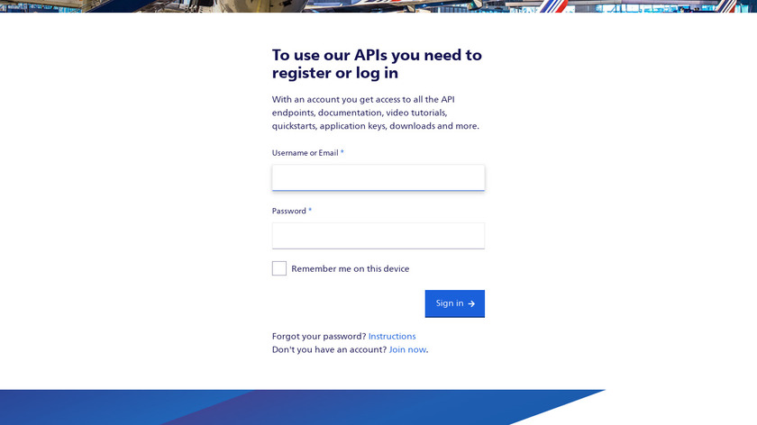 Schiphol Airport APIs Landing Page
