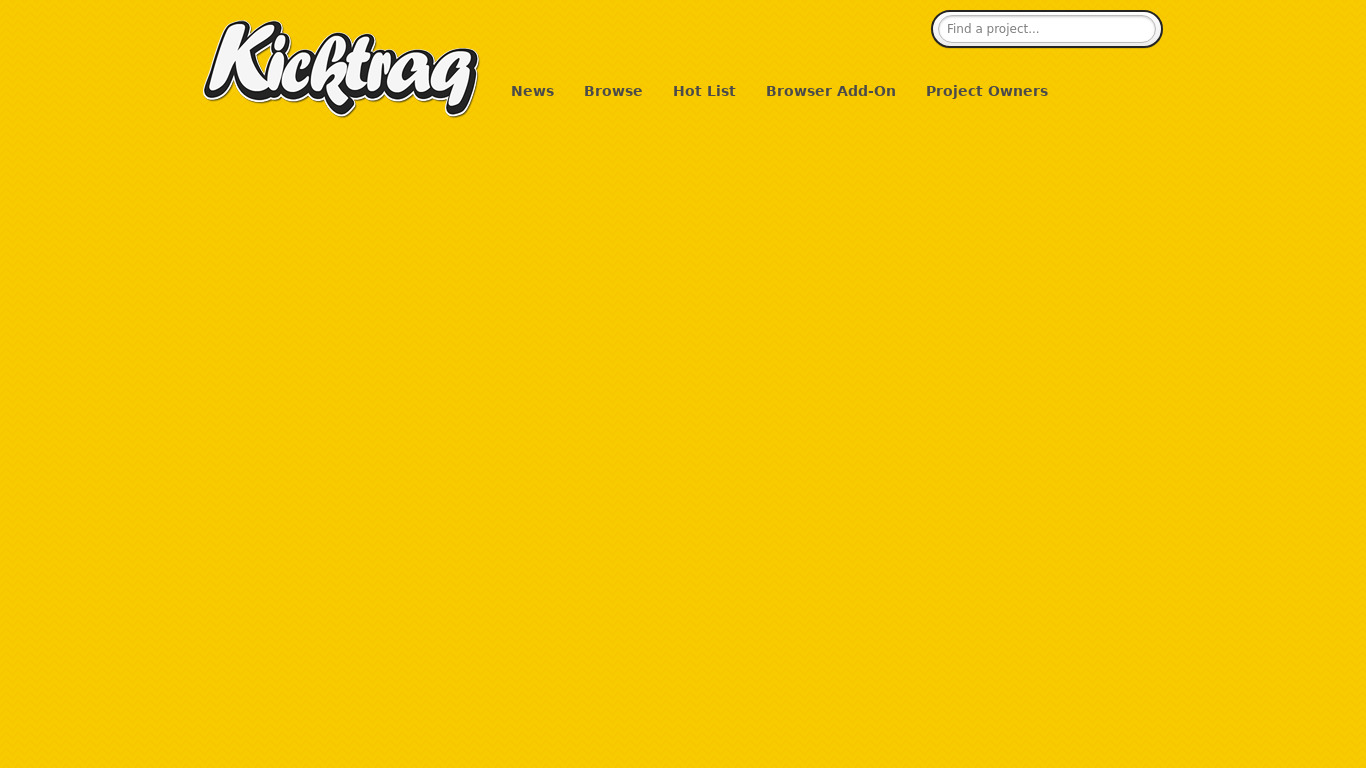 Kicktraq Landing page