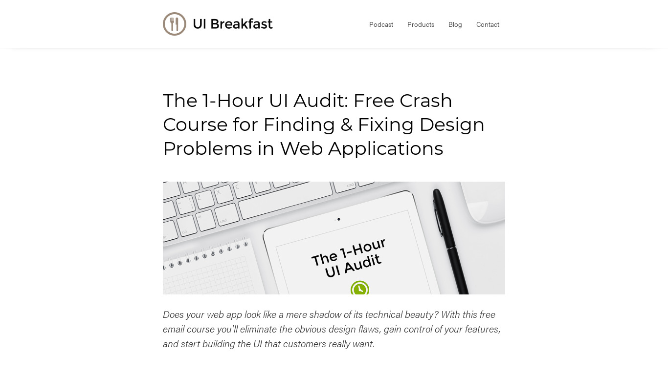 The 1-Hour UI Audit Landing page