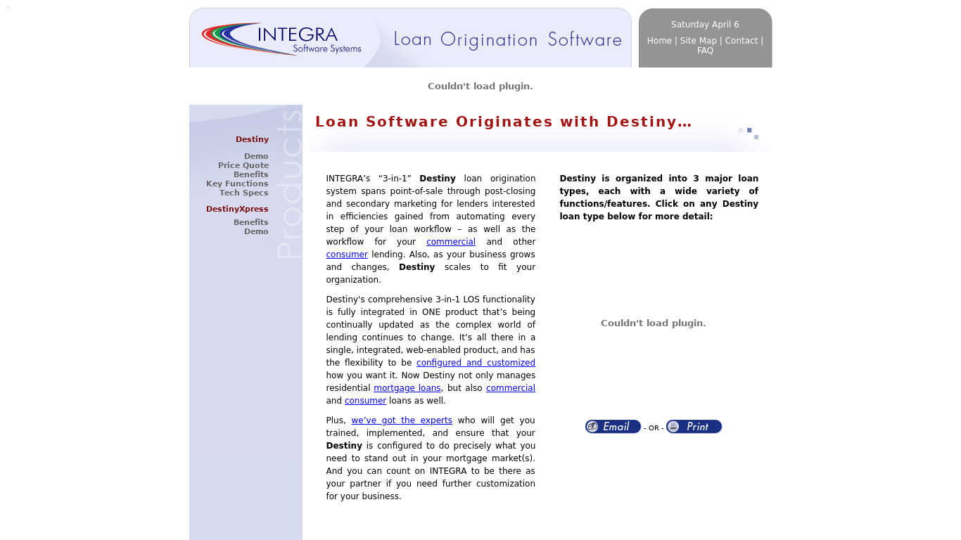 integraloantech.com Destiny Landing page