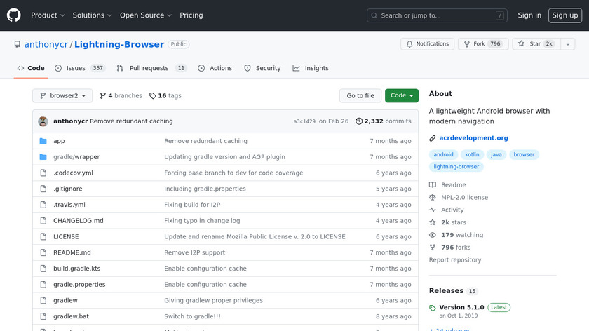 Lightning Browser Landing Page