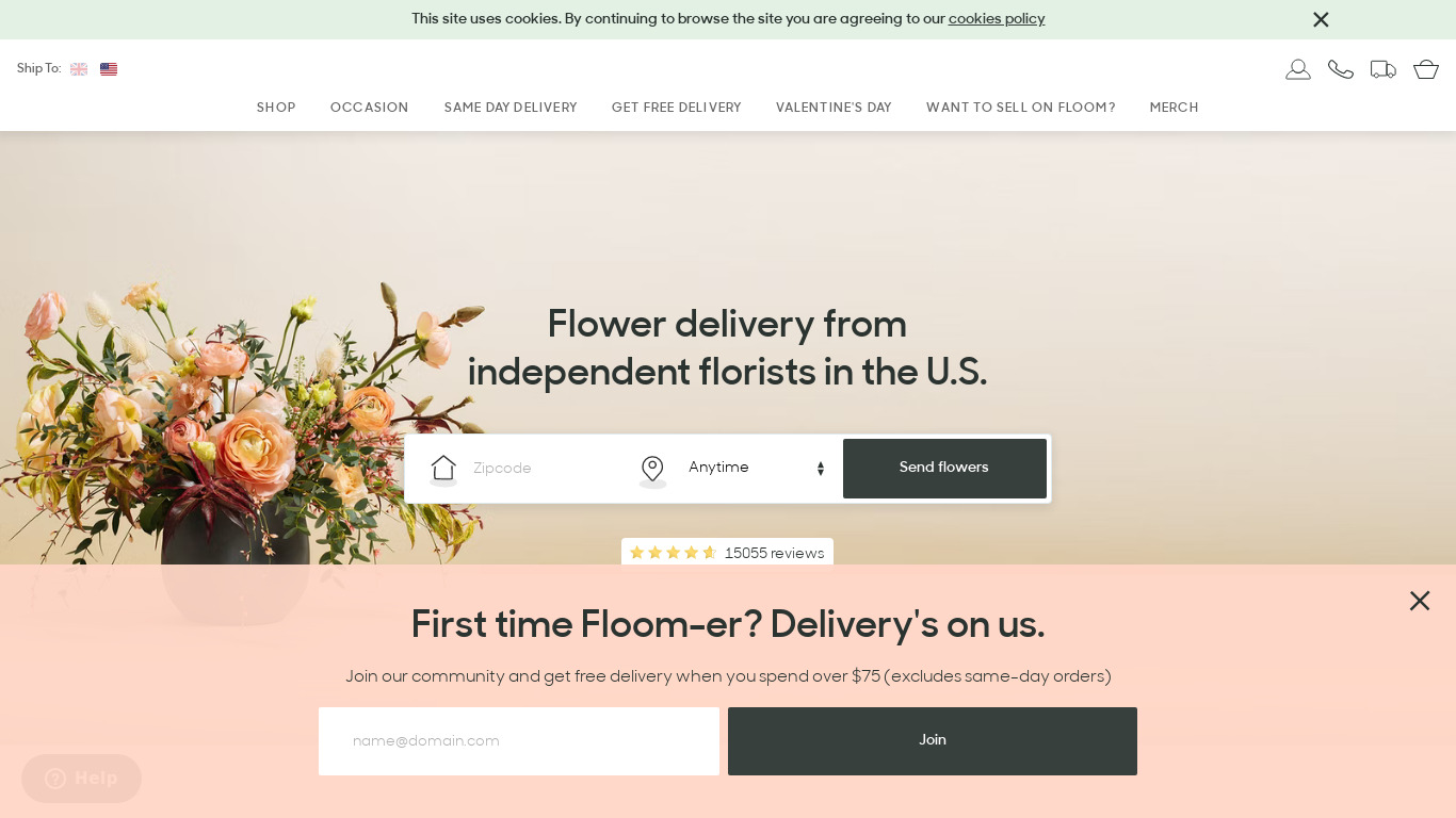 Floom Landing page