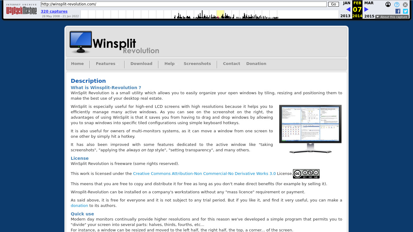 WinSplit Revolution Landing page