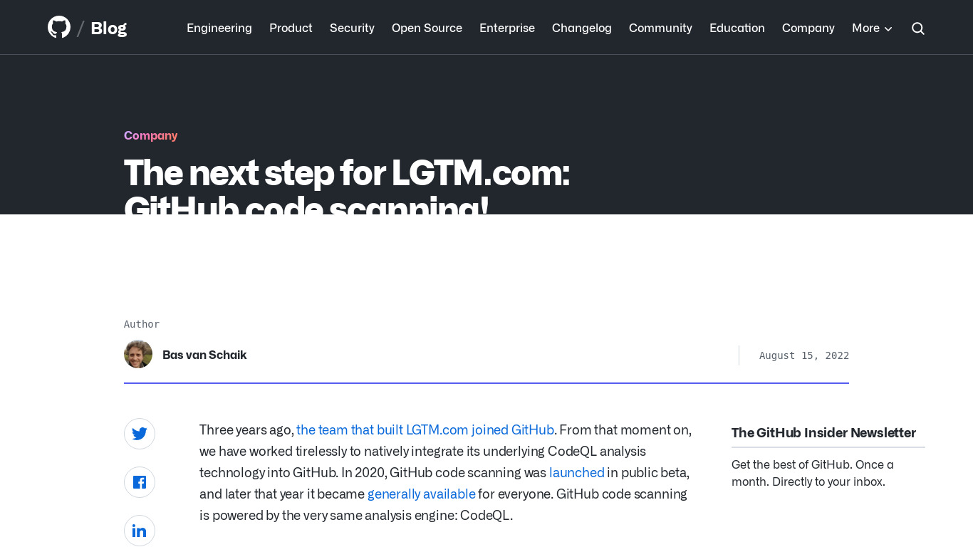 lgtm.com Landing page