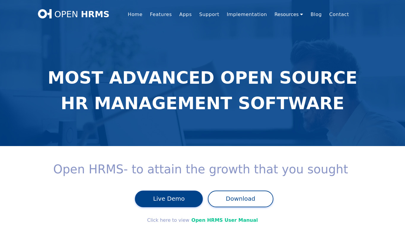 Open HRMS Landing page