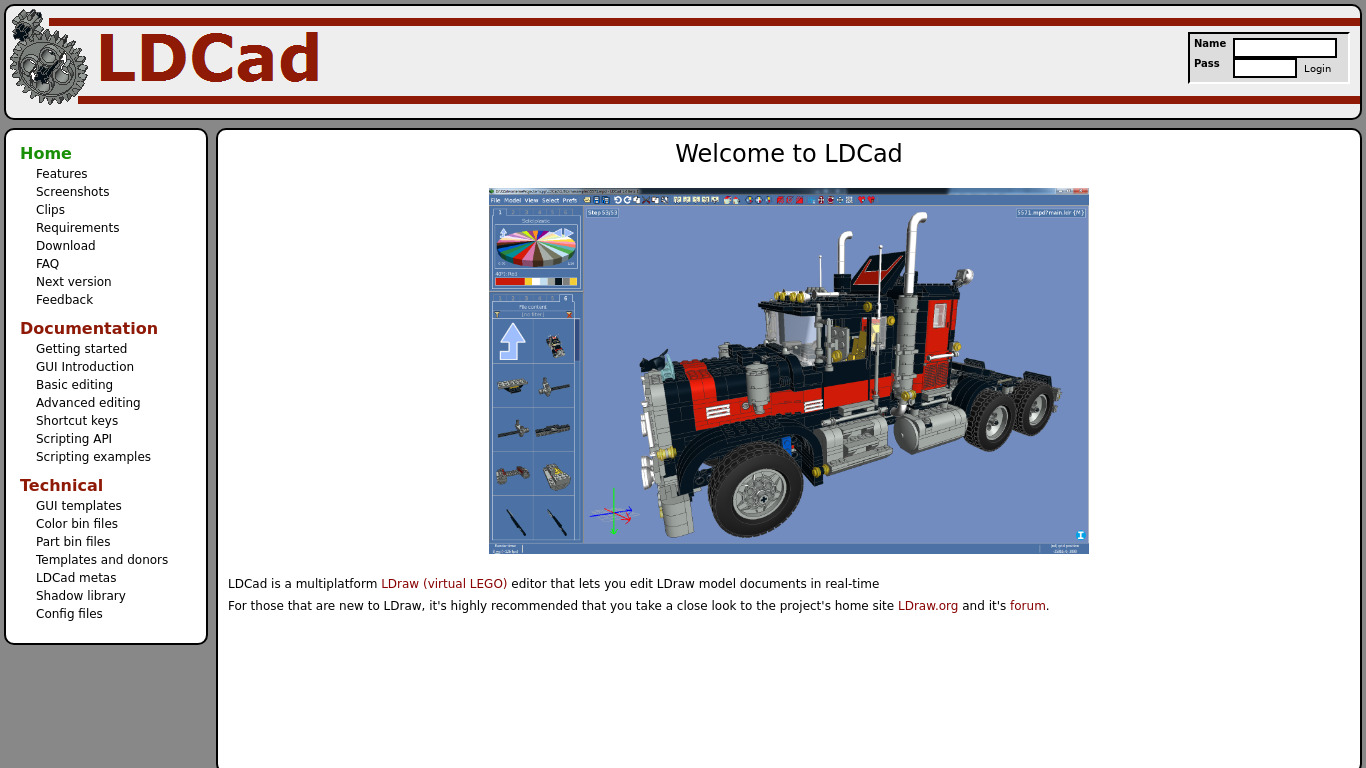 LDCad Landing page