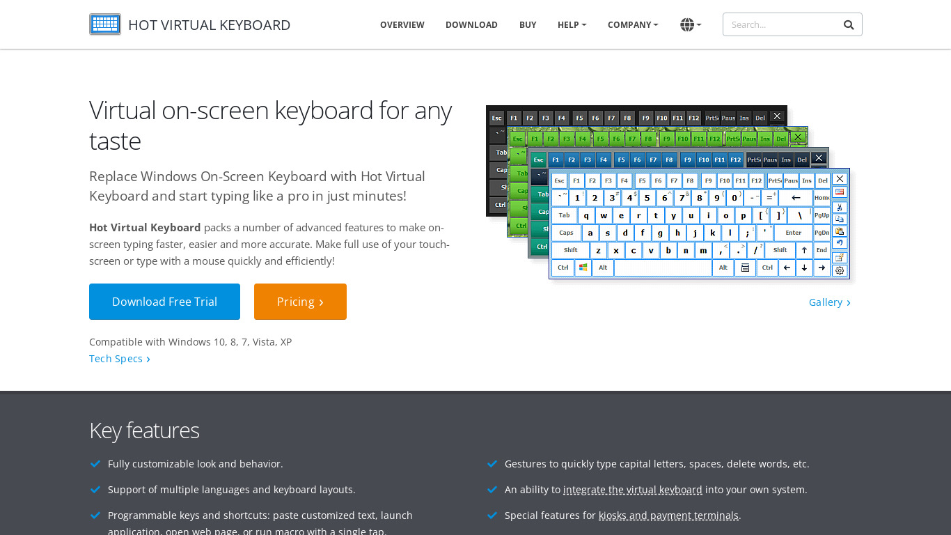 Hot Virtual Keyboard Landing page
